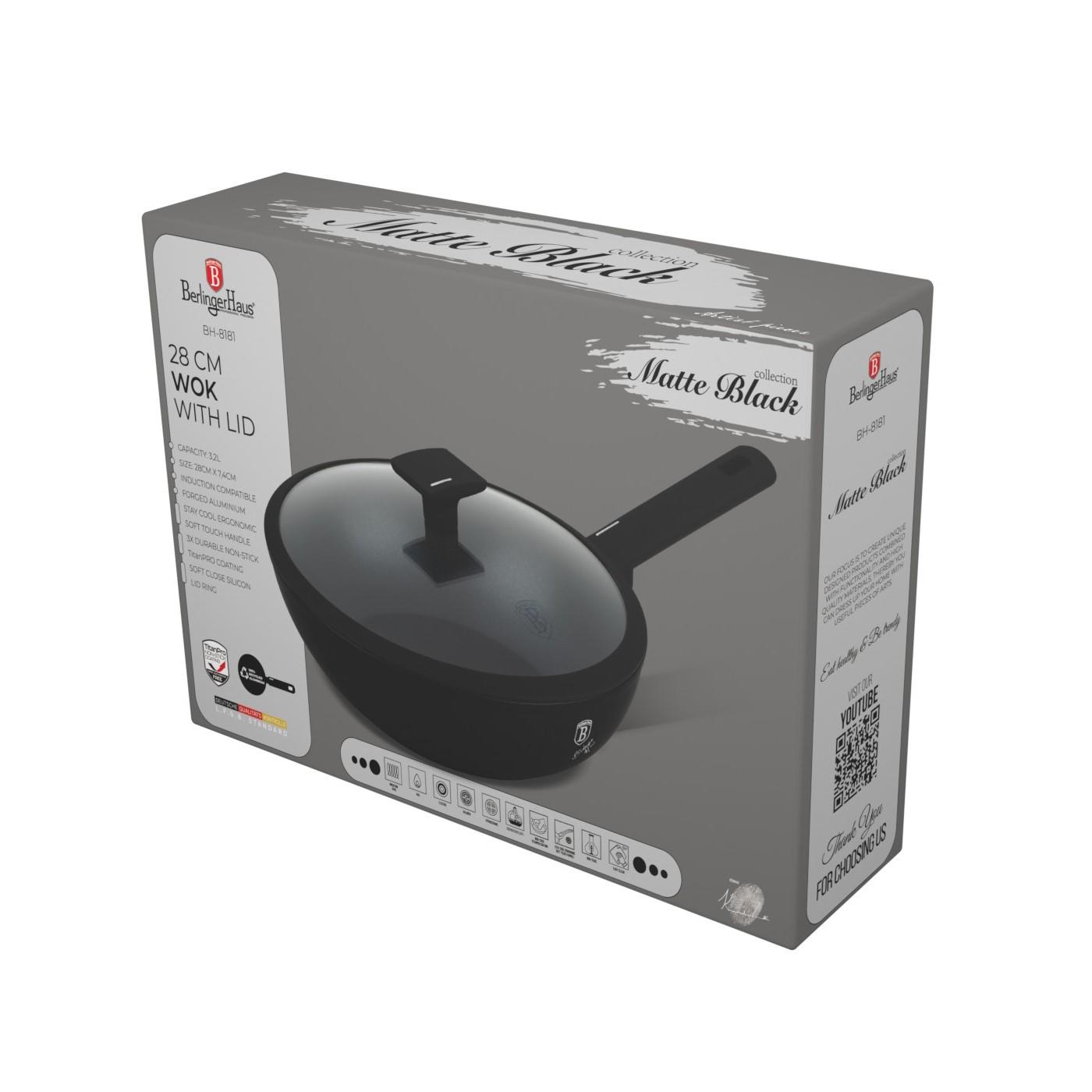 BerlingerHaus Wokpan met deksel 28cm