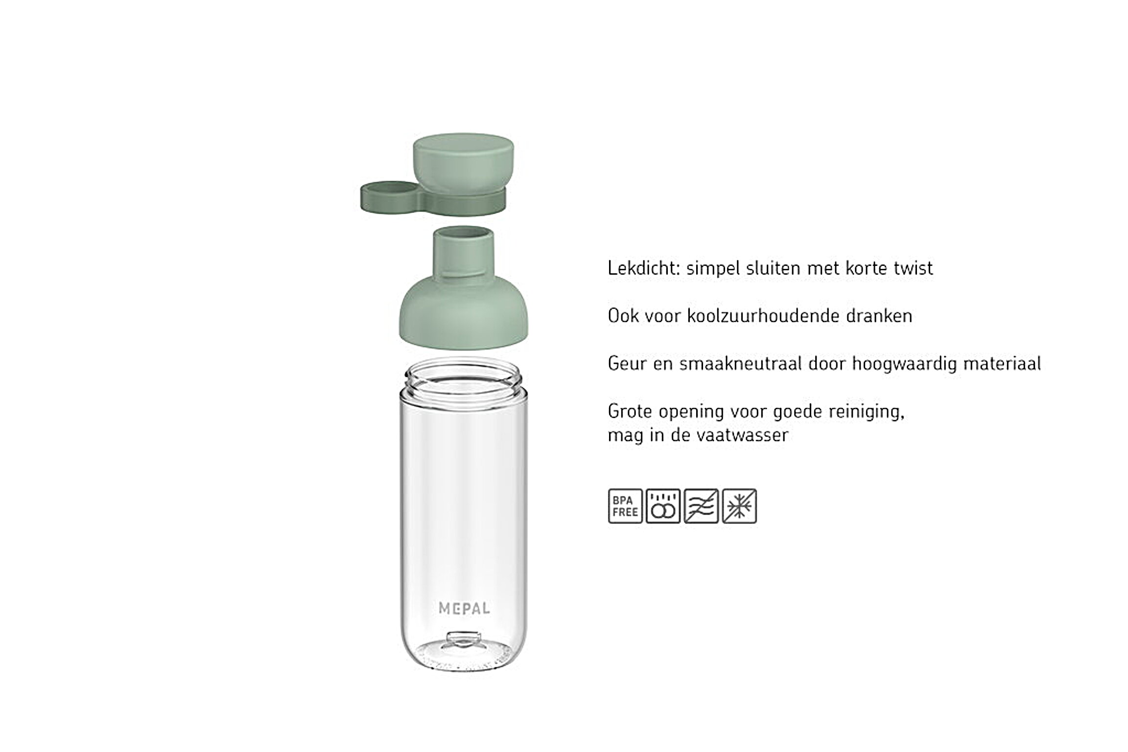 Mepal waterfles vita 900ml nordic black